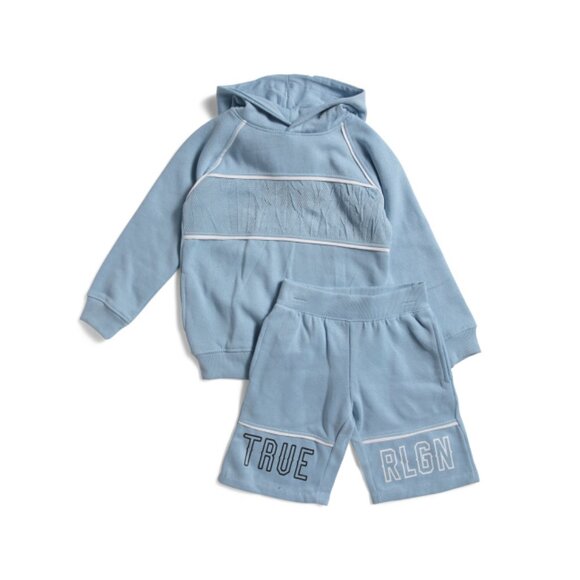 TRUE RELIGION Blue Little Boys 2pc Hoodie And Shorts Set - Picture 1 of 2